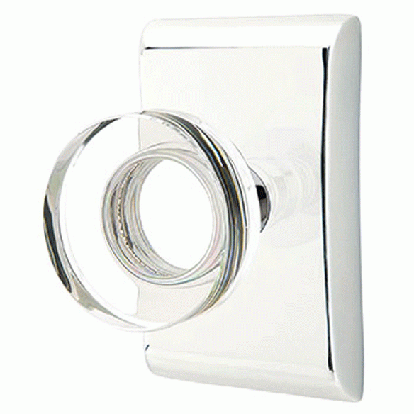 Emtek Modern Disc Crystal Door Knob Set With Neos Rosette (Several Finish Options) EMTEK