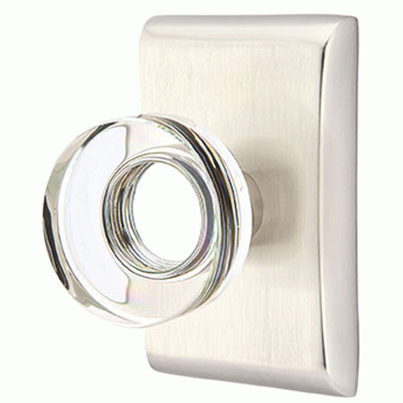 Emtek Modern Disc Crystal Door Knob Set With Neos Rosette (Several Finish Options) EMTEK