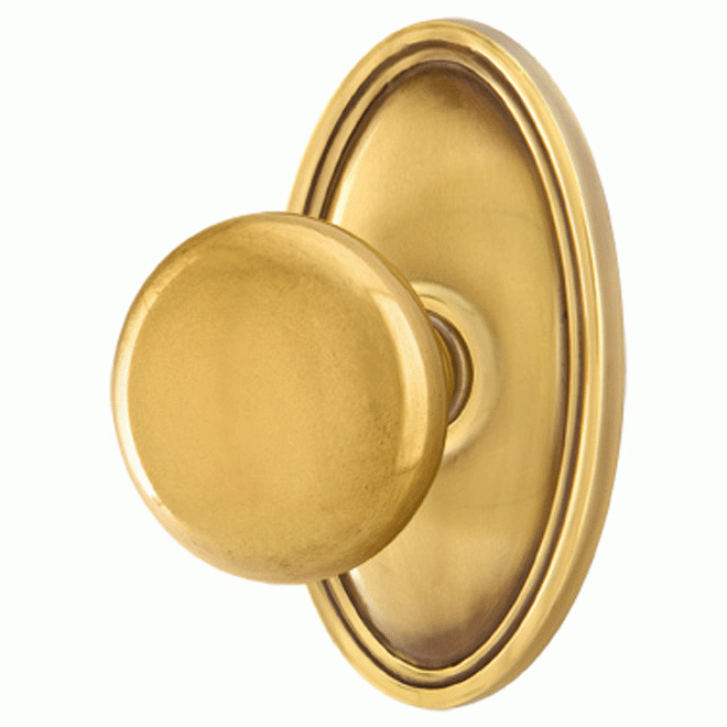 Solid Brass Providence Door Knob Set With Oval Rosette EMTEK