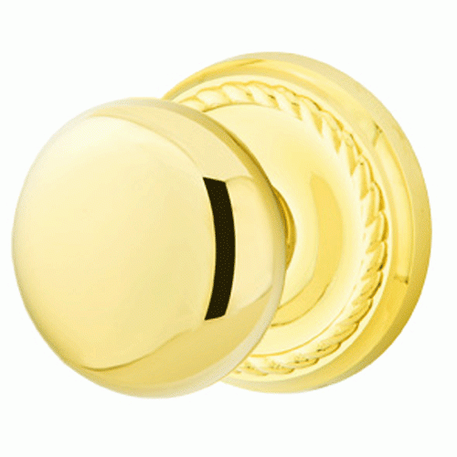 Solid Brass Providence Door Knob Set With Rope Rosette (Several Finish Options) EMTEK