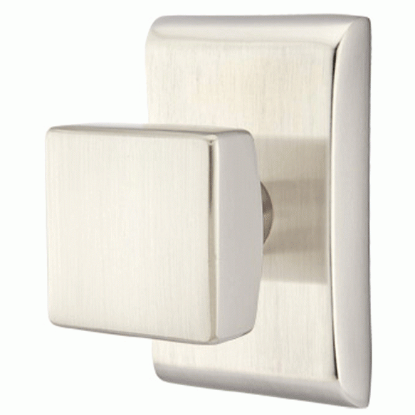 Emtek Solid Brass Square Knob With Neos Rosette (Several Finish Options) EMTEK