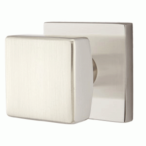 Emtek Solid Brass Square Knob With Square Rosette (Several Finish Options) EMTEK