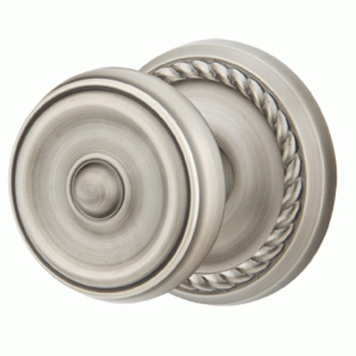 Emtek Solid Brass Waverly Door Knob Set With Rope Rosette (Several Finish Options) EMTEK