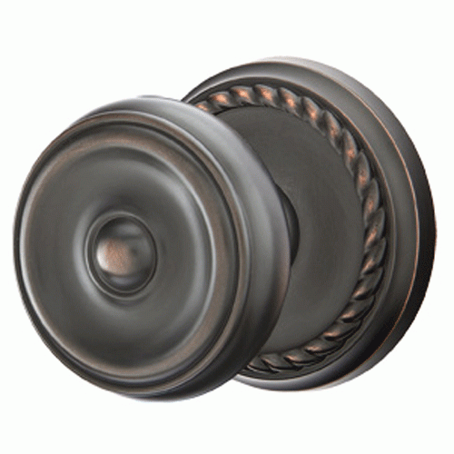 Emtek Solid Brass Waverly Door Knob Set With Rope Rosette (Several Finish Options) EMTEK