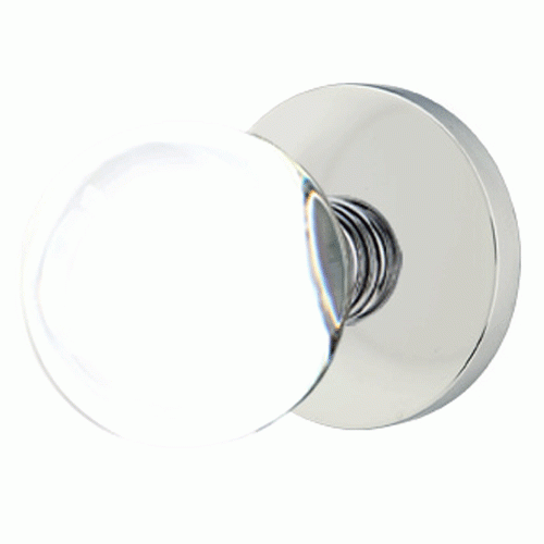 Crystal Bristol Door Knob Set With Disk Rosette (Several Finish Options) EMTEK