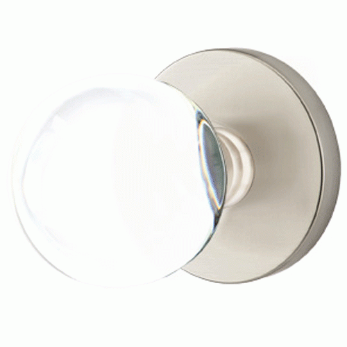 Crystal Bristol Door Knob Set With Disk Rosette (Several Finish Options) EMTEK