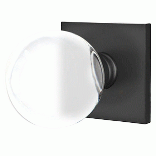 Crystal Bristol Door Knob Set With Square Rosette (Several Finish Options) EMTEK