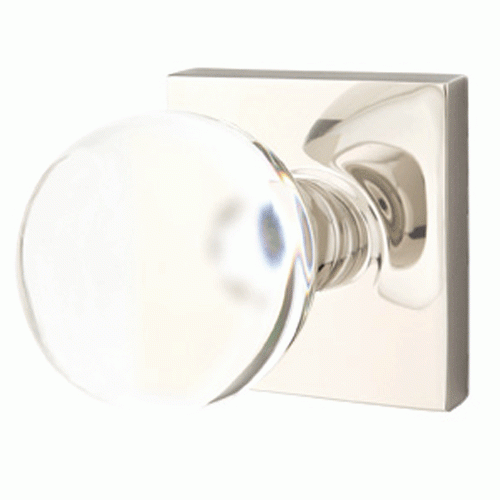 Emtek 510BL Bristol Crystal Passage Door Knobset with Brass Rosette Satin Nickel Knobset Passage EMTEK