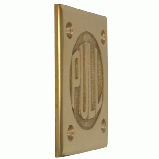 2 3/4 Inch Brass Classic American "PULL" Plate (Lacquered Brass Finish) COPPER MOUNTAIN HARDWARE