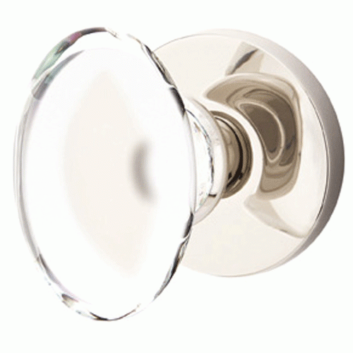 Crystal Hampton Door Knob Set With Disk Rosette (Several Finish Options) EMTEK