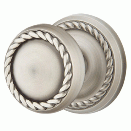 Solid Brass Rope Door Knob Set With Rope Rosette (Several Finish Options) EMTEK