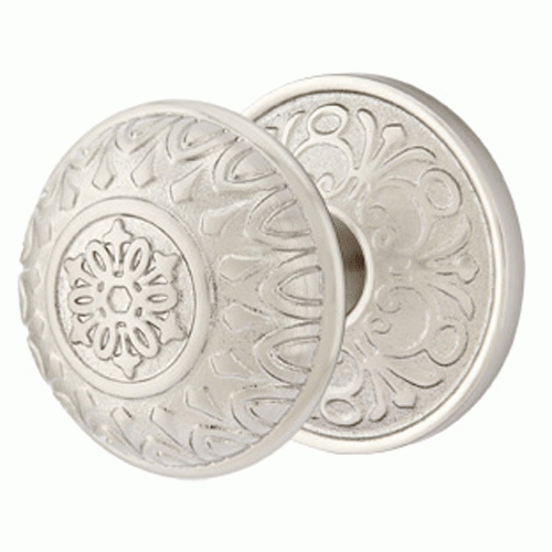 Solid Brass Lancaster Door Knob Set With Lancaster Rosette (Several Finish Options) EMTEK