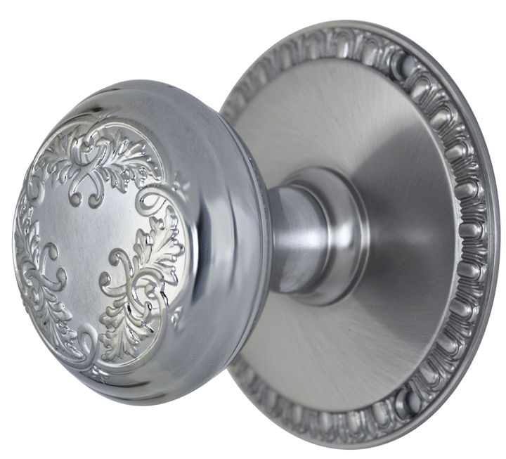 Egg & Dart Rosette Door Set with Floral Leaf Door Knobs (Several Finishes Available) COPPER MOUNTAIN HARDWARE