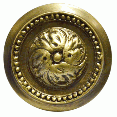 2 Inch Solid Brass Beaded Victorian Cabinet Knob Antique Brass Finish COPPER MOUNTAIN HARDWARE