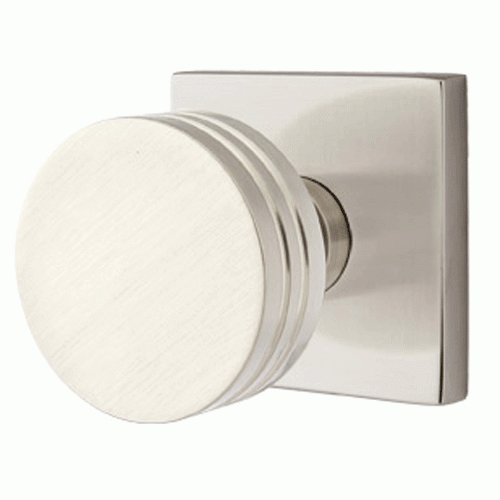 Emtek Solid Brass Bern Door Knob Set With Square Rosette (Several Finish Options) EMTEK