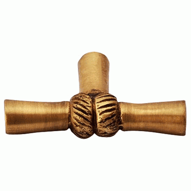 2 Inch Solid Brass Japanese Bamboo Style Knob (Antique Brass Finish) COPPER MOUNTAIN HARDWARE