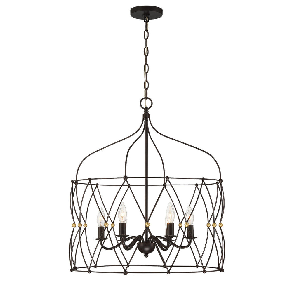 Crystorama Crystorama Zucca 6 Light English Bronze + Antique Gold Chandelier