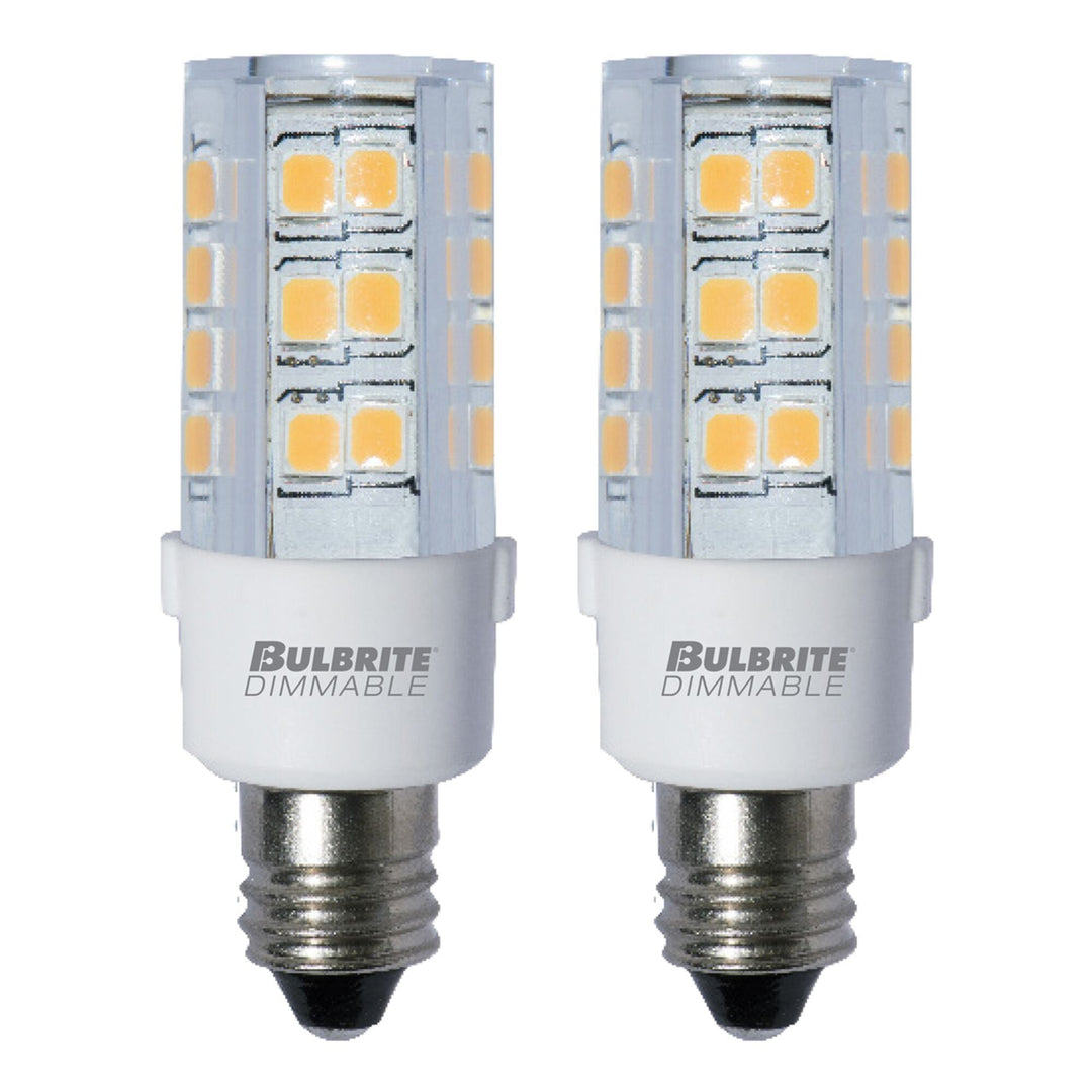 Bulbrite 4.5W LED E11 CLEAR 3000K 120V DIMMABLE-2PK