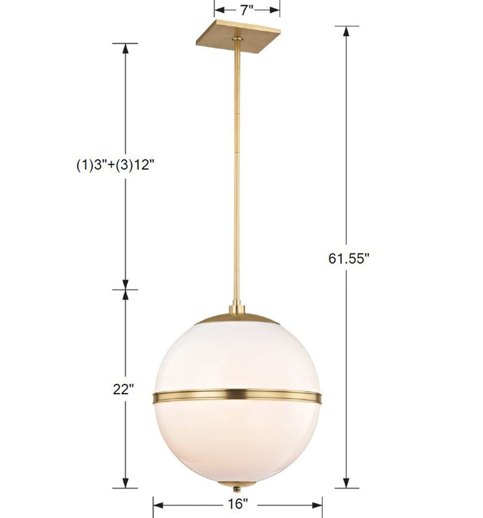 Crystorama Crystorama Brian Patrick Flynn Truax 4 Light Aged Brass Pendant