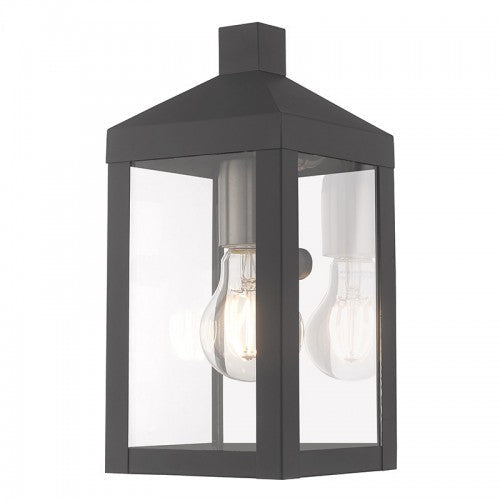 1 Light Scandinavian Gray Outdoor Wall Lantern Livex