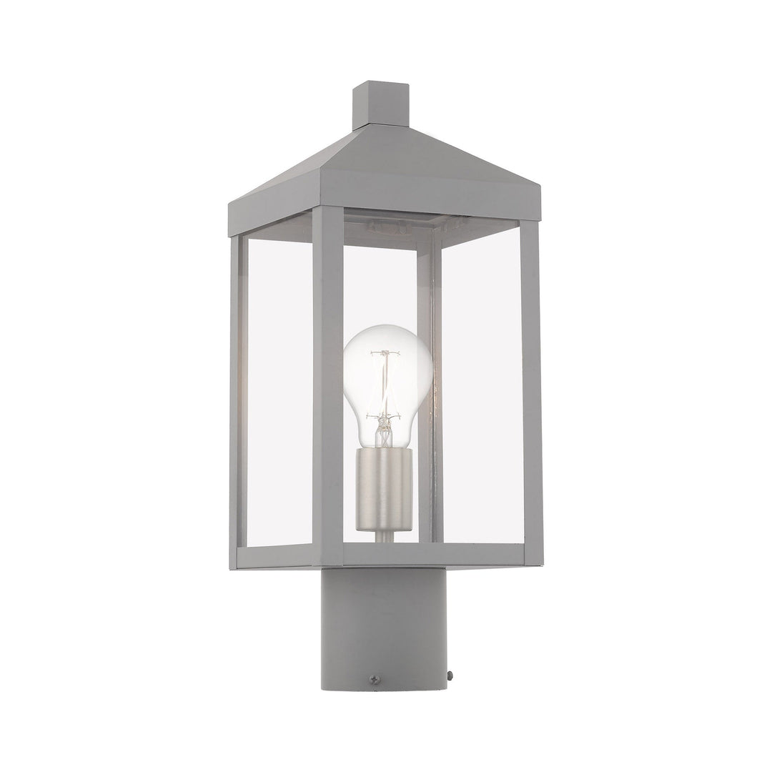1 Light Nordic Gray Outdoor Post Top Lantern Livex