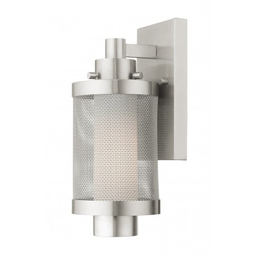 1 Light Brushed Nickel Wall Lantern Livex