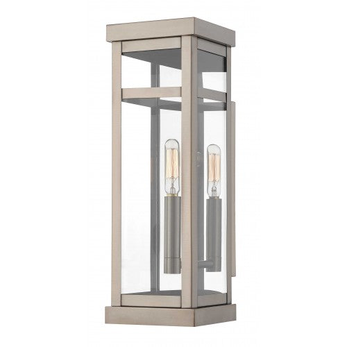 1 Light Brushed Nickel Outdoor Wall Lantern Livex