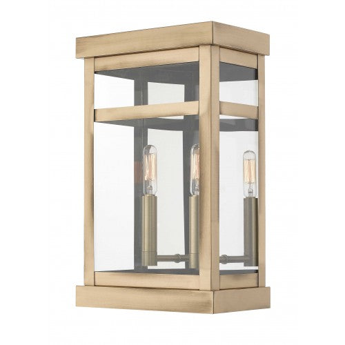 2 Light Antique Brass Outdoor Wall Lantern Livex