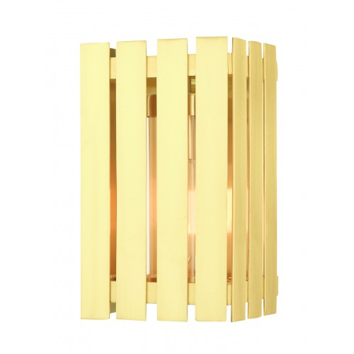 1 Light Satin Brass Outdoor Wall Lantern Livex