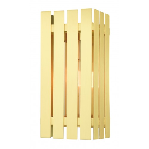 1 Light Satin Brass Outdoor Wall Lantern Livex