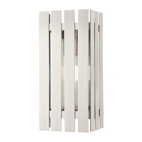 1 Light Brushed Nickel Outdoor Wall Lantern Livex