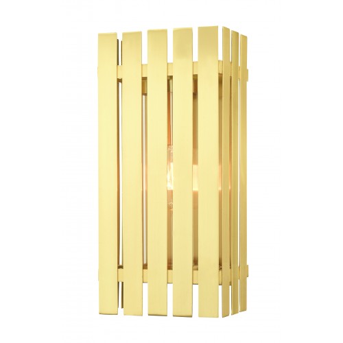 1 Light Satin Brass Outdoor Wall Lantern Livex