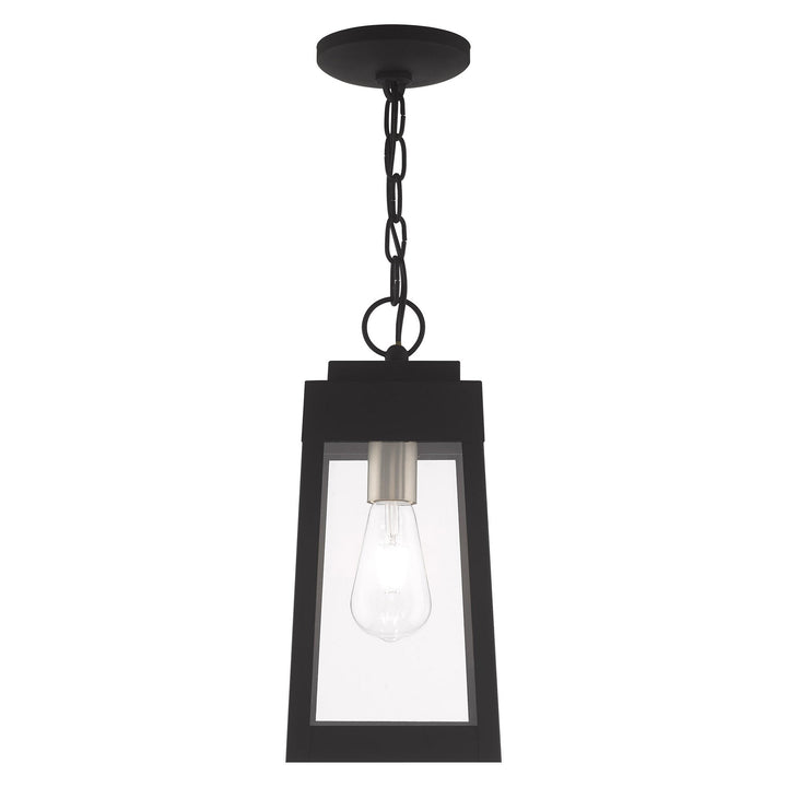 1 Light Black Outdoor Pendant Lantern Livex