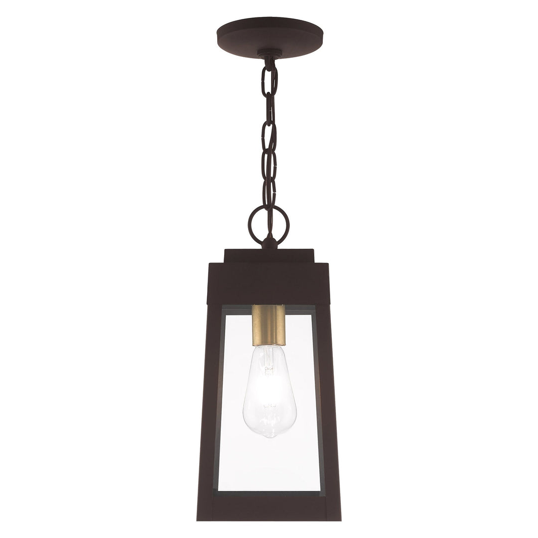 1 Light Bronze Outdoor Pendant Lantern Livex