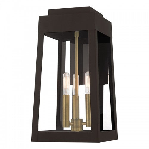 3 Light Bronze Outdoor Wall Lantern Livex