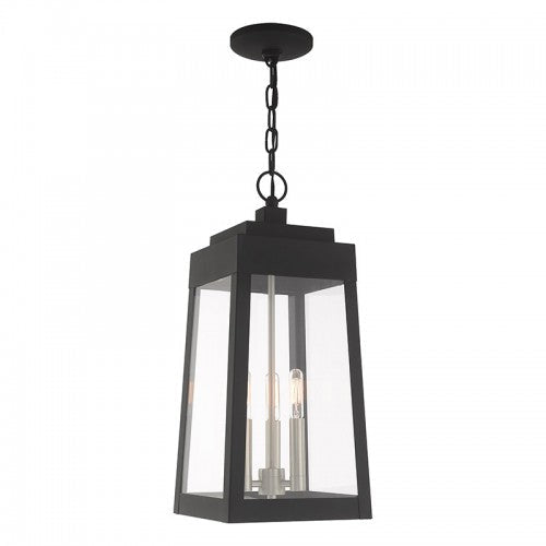 3 Light Black Outdoor Pendant Lantern Livex