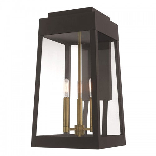 3 Light Bronze Outdoor Wall Lantern Livex