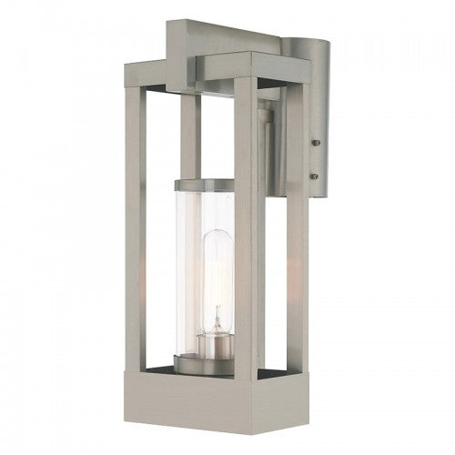 1 Light Brushed Nickel Outdoor Post Top Lantern Livex