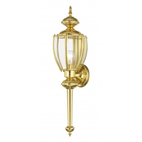 1 Light Polished Brass Outdoor Wall Lantern Livex