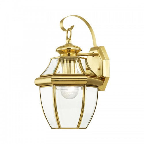 1 Light Polished Brass Outdoor Wall Lantern Livex