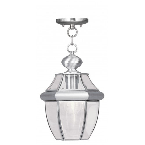 1 Light Brushed Nickel Outdoor Lantern Livex