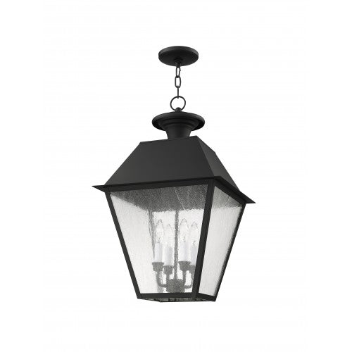 4 Light Black Outdoor Lantern Livex