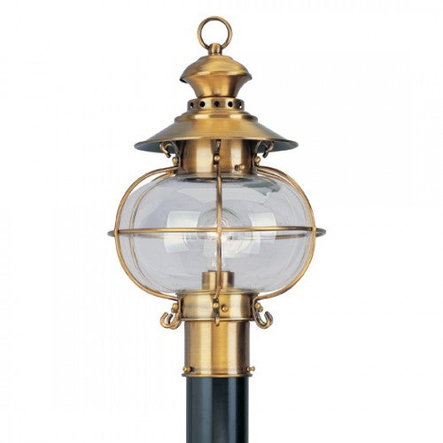 1 Light Flemish Brass Outdoor Post Top Lantern Livex