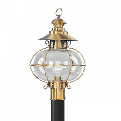 1 Light Flemish Brass Outdoor Post Top Lantern Livex