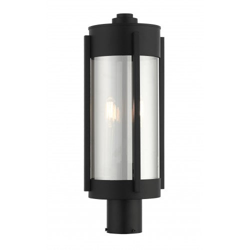 2 Light Black Outdoor Post Top Lantern Livex
