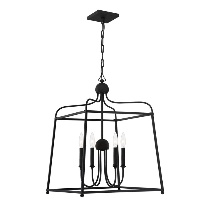Crystorama Crystorama Libby Langdon Sylvan 4 Light Black Forged Chandelier