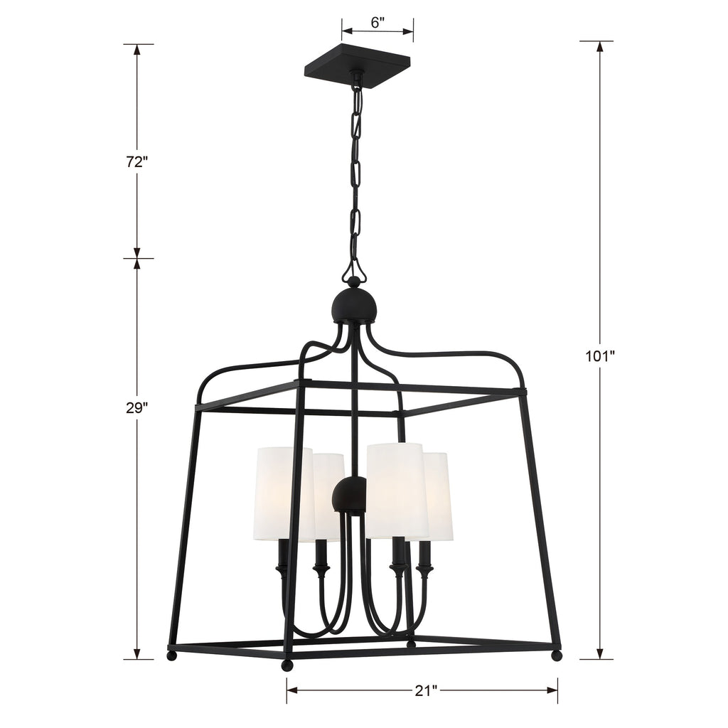 Crystorama Crystorama Libby Langdon Sylvan 4 Light Black Forged Chandelier