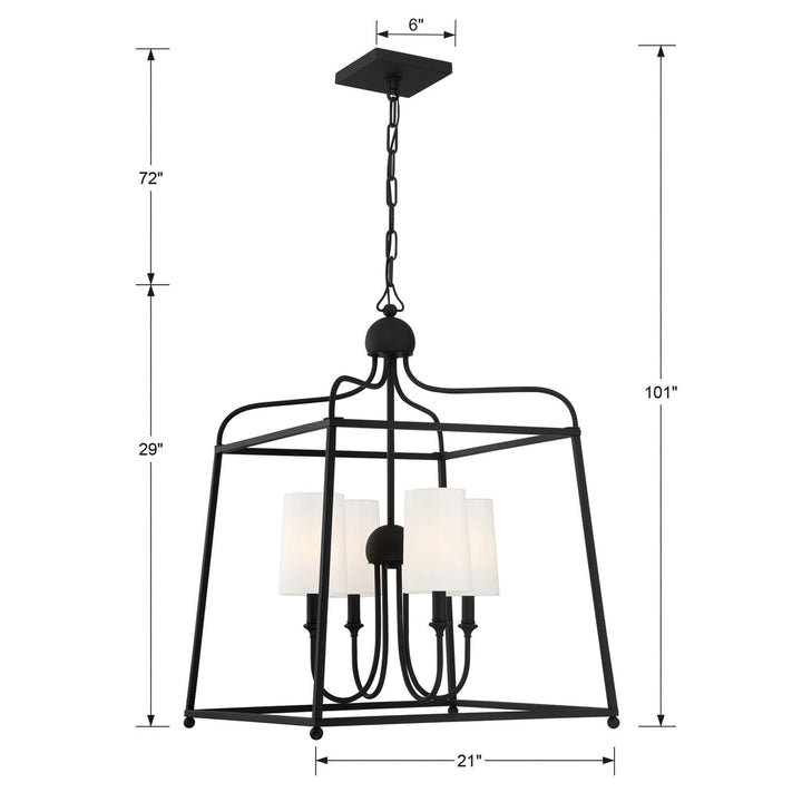 Crystorama Crystorama Libby Langdon Sylvan 4 Light Black Forged Chandelier