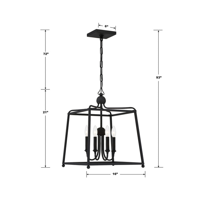 Crystorama Crystorama Libby Langdon Sylvan 4 Light Black Forged Mini Chandelier