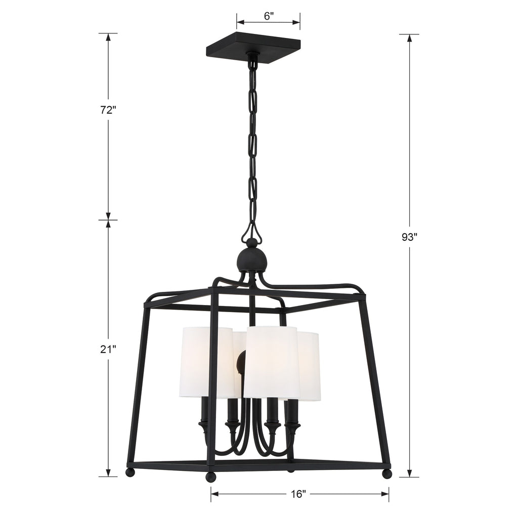 Crystorama Crystorama Libby Langdon Sylvan 4 Light Black Forged Mini Chandelier
